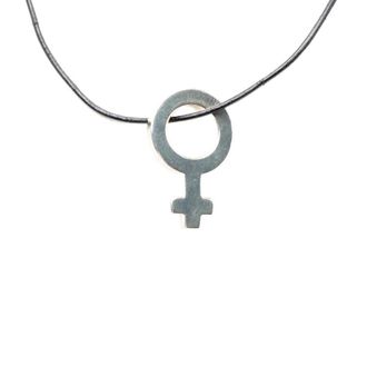 Gucci Pre-owned Gucci Leather and Sterling Silver Venus Symbol Pendant Necklace Ladies 9R6U9JF63ERCPHP3