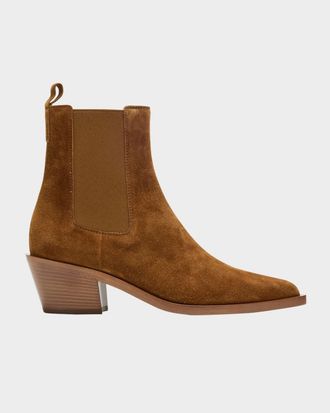 Gianvito Rossi Wylie Suede Western Chelsea Booties