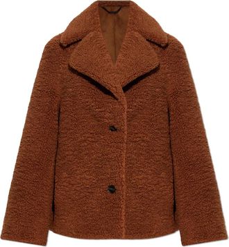 AllSaints Eddie Faux Teddy Jas - Dames - Jassen - Bruin - L - Polyester - Jassen