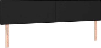 vidaXL Cabecero Con Led Cuero Sint&eacute;tico Negro 160x5x78/88 Cm Vidaxl