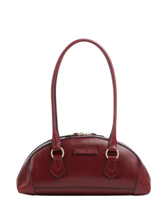 The Bridge Elongated Burgundy Handbag With Gold-Colored Fittings