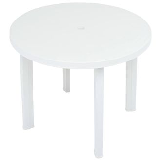 Berkfield Home Garden Table White 89 cm Plastic