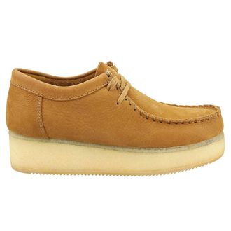 Clarks Wallacraft Nubuck Womens Lace Up Shoes - Oak - Size:UK 7.5