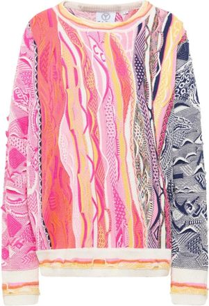 Carlo Colucci Carlo Colucci, Round-neck Knitwear, female, Multicolor, Size: XL Cozy Oversized Knit Sweater