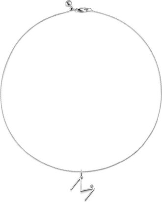 Monica Vinader Lab Grown Diamond Initial Pendant in Sterling Silver M at Nordstrom