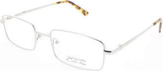 Signature Unisex Silver Tone Rectangular Eyeglass Frames 1115Silver54