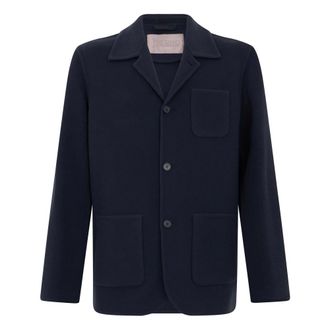 Herno Blended Wool Jacket - Heren - Jassen - Blauw - Maat: 2XL Wol