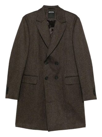 Ermenegildo Zegna cashmere coat - men - Cashmere/Wool - 52 - Brown