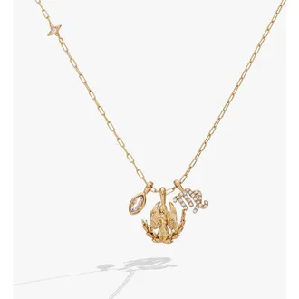 Alex and Ani Virgo Zodiac Charm Cluster Necklace in Gold at Nordstrom