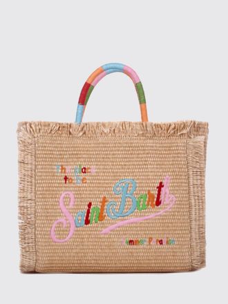 MC2 Saint Barth Borsa Colette in rafia con logo ricamato e stampa floreale