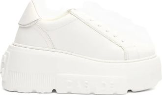 Casadei Nexus leren sneakers met plateauzool - Wit