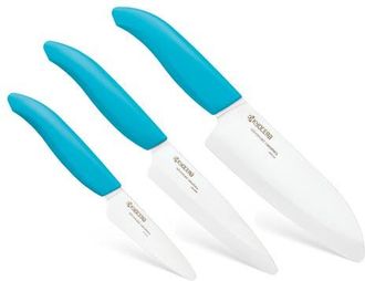 Kyocera Advanced Ceramics 3 Piece Revolution Series Knife Set in Blue at Nordstrom