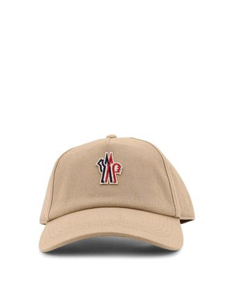 Moncler Cotton hat with front logo patch