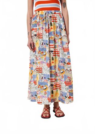 FRNCH Liliane Marche Blanc Maxi Skirt In Beige