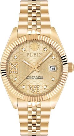 Philipp Plein Date Superlative Bracelet Watch, 34mm in Ip Yellow Gold at Nordstrom