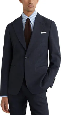 Reiss Fiber Peak Textured Wool Formal Jacket