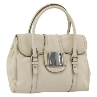 Ferragamo Pre-owned Handbags, female, White, Size: ONE SIZE Pre-owned Hand Bag