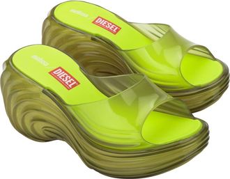 Melissa x Diesel Platform Slide Sandal in Transparent Yellow at Nordstrom, Size 5