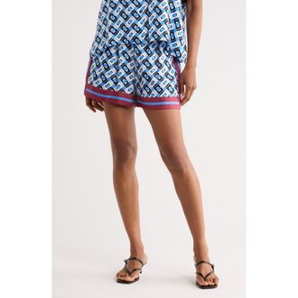 Diane Von F&uuml;rstenberg Delfine Silk Shorts in Cane Link Blue at Nordstrom Rack, Size Medium