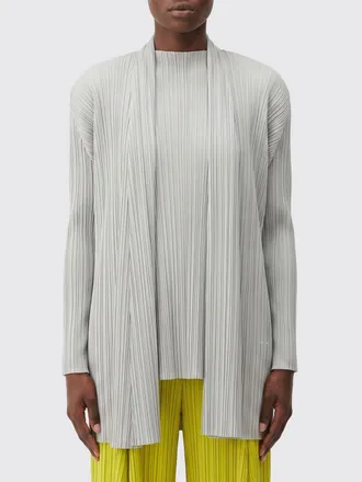 Pleats Please Issey Miyake Cardigan in cr&ecirc;pe plissettato con scollo a V e maniche lunghe