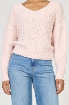 Dear John Denim Womens Lexi V Neck Sweater Top In Pale Lilac