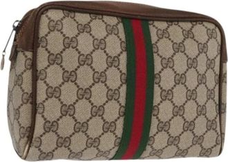 Gucci Pre-owned Clutches, female, Beige, Size: ONE SIZE Pre-owned Canvas Clutch