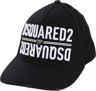 Dsquared2 Urban Style Geborduurde Pet - Heren - Petten - Zwart - ONE Size - Katoen - Accessoires