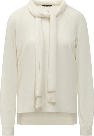 Fabiana Filippi Maglione con collo a sciarpa - - Knitwear - Donna - Beige - M