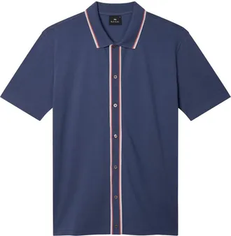 Paul Smith PS REGULAR FIT BUTTON UP POLO Size: L, colour: BLUE