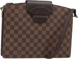 Louis Vuitton Pre-owned Vintage Damier Ebene Schoudertas - Dames - Vintage Schoudertas - Bruin - ONE Size - Leer - Vintage