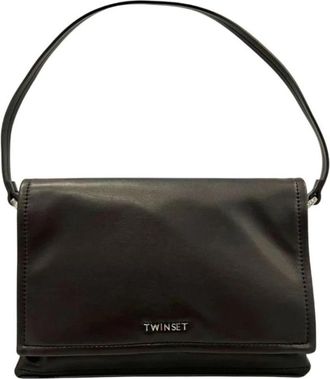 Twinset Polyethyleen Clutch met Textuur - Dames - Handtassen - Zwart - ONE Size - Tassen