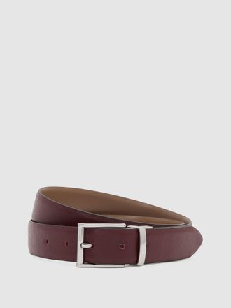 Reiss Red Reversible Leather Belt, 32