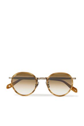 Garrett Leight Wilson X Sun Round-Frame Acetate and Gold-Tone Sunglasses
