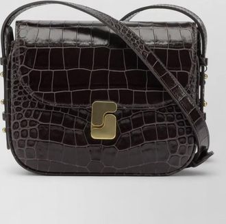 SOEUR bellissima mini structured crocodile effect crossbody bag