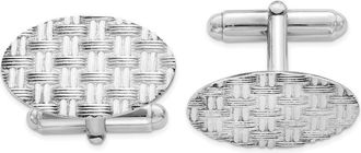 Diamond2Deal Sterling Silver Rhodium-plated Cuff Links