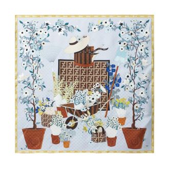 Fendi Gardening Foulard 90x90 - female - Fendi - Silk Scarves - Multicolor - ONE SIZE - Accessories
