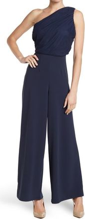 By Design Ava One-Shoulder Wide Leg Jumpsuit in Navy Blazer at Nordstrom Rack, Size Medium