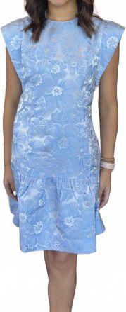 Jade Yoga Floral Jacquard Dress In Blue