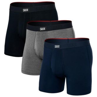 Saxx Vibe Xtra Boxer Brief Fly 3-Pack Kunstfaserunterw&auml;sche f&uuml;r Herren | blau