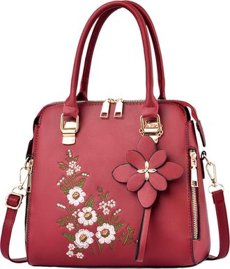 Generic Fashion Embroidered Handbag For Middle One Shoulder Crossbody Bag Vegan Side Bags for Women (RD1, One Size)