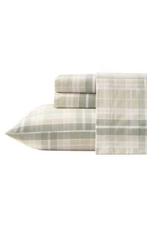 Laura Ashley Mulholland Plaid Cotton Flannel Sheet Set in Light Green at Nordstrom Rack, Size Queen