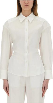 Moschino Camicia - Dames - Overhemden - Wit - L - Katoen - Overhemden