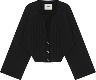 &Aacute;eron Morrow Cropped Cardigan - Dames - Vesten - Zwart - XS - Polyester - Truien & Vesten