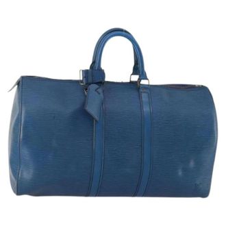 Louis Vuitton Pre-owned Vintage Epi Boston Bag - Dames - Pre-owned - Blauw - Maat: ONE Size Leer