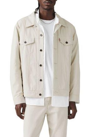 Levi's Relaxed Fit Cotton & Linen Trucker Jacket in Silver Birch White at Nordstrom Rack, Size Medium