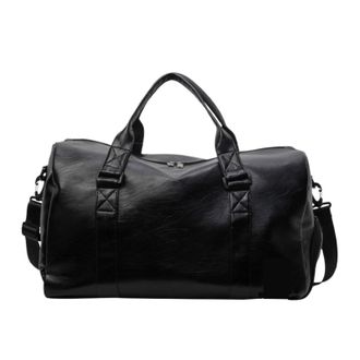 Generic Compatible For Travel Duffel Bag Waterproof Luggage Handbag with Shoes Pocket Weekender Overnight Daypack Dry Wet(Black)