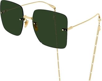 Gucci Ladies Gold Tone Butterfly Sunglasses GG1147S 002