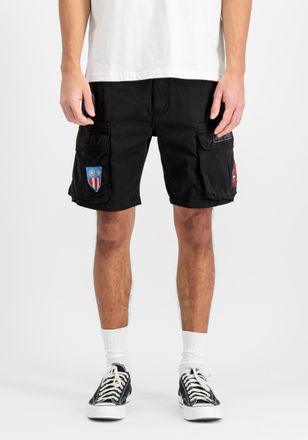 Alpha Industries Shorts ALPHA INDUSTRIES Flying Tigers Shorts, Herren, Gr. 28, Normalgr&ouml;ssen, schwarz, Obermaterial: 100% Baumwolle, Hosen Shorts
