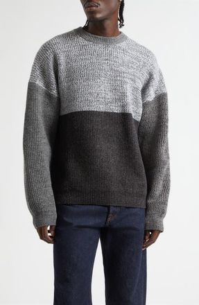 Waste Yarn Project Odd Colorblock Wool Blend Sweater in Tonal Grey at Nordstrom, Size X-Large