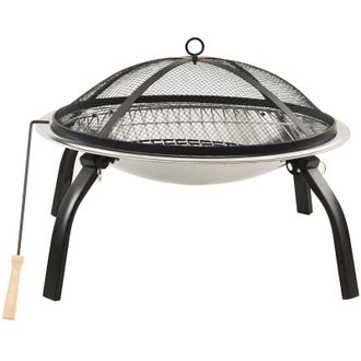 vidaXL Praker Y Barbecue 2-em-1 Con 56x56x49 Cm De Acero Inoxidable